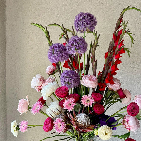 Mystic Allium Giant Premium Arrangement in Crystal Vase