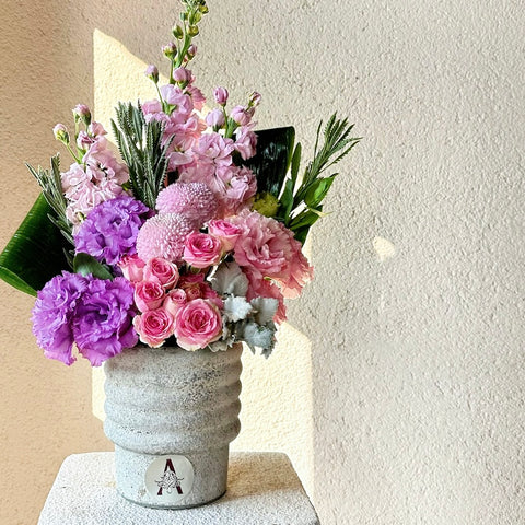 Sweet Pink Symphony Arrangement in Mini Vase
